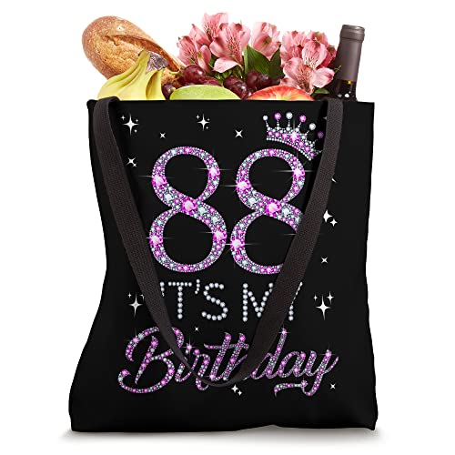 88 It's My Birthday Pink Crown 88th Birthday Gifts For Her Tote Bag