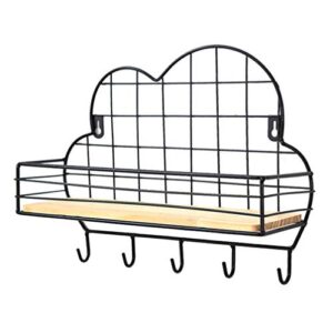 tofficu cloud shape storage rack durable metal wall-mounted shelf home decoration for living room bedroom