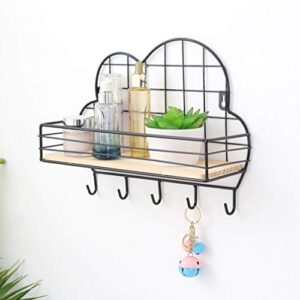 Tofficu Cloud Shape Storage Rack Durable Metal Wall-Mounted Shelf Home Decoration for Living Room Bedroom