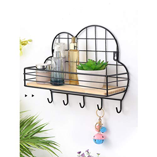 Tofficu Cloud Shape Storage Rack Durable Metal Wall-Mounted Shelf Home Decoration for Living Room Bedroom