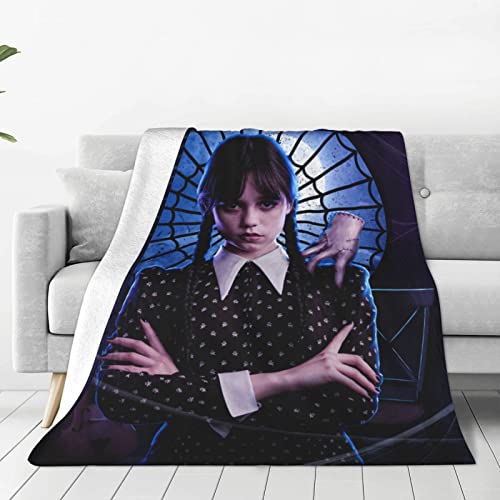 Wednesday Addams Blanket Soft Flannel Fleece Throw, Fluffy Plush Warm and Cozy Lightweight Blanket for Couch, Living Room, Sofa 40"X30"