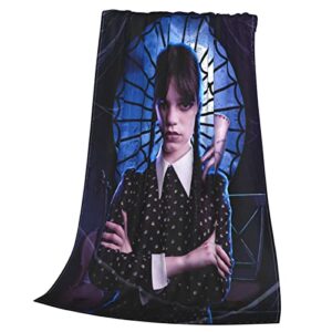 Wednesday Addams Blanket Soft Flannel Fleece Throw, Fluffy Plush Warm and Cozy Lightweight Blanket for Couch, Living Room, Sofa 40"X30"