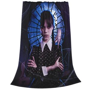 Wednesday Addams Blanket Soft Flannel Fleece Throw, Fluffy Plush Warm and Cozy Lightweight Blanket for Couch, Living Room, Sofa 40"X30"