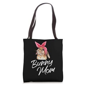 lop eared bunny rabbit mom drawing art tote bag