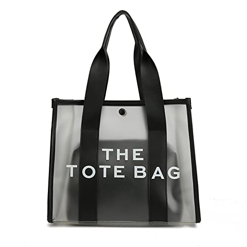 Tote Bags For Women Fashion Clear Shoulder Crossbody Bag Purse Transparent Tote Handbag Top Button For Travel Shopping Dating