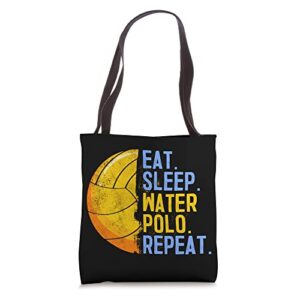 eat sleep water polo repeat swimming sport novelty humor tote bag