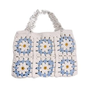 TKFDC Lady Knitting Comfortable Woolen Woven Knitted Bag Handbags Simple Ladies Crochet Bag Women Girl Bags