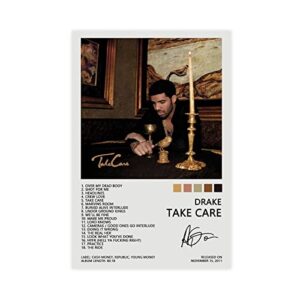 drake take care album cover poster canvas poster wall art decor print picture paintings for living room bedroom decoration unframe 16x24inch(40x60cm)