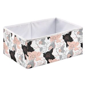 DOMIKING Pigs Branches Storage Bins for Gifts Foldable Cuboid Shelf Baskets with Sturdy Handle Nesting Baskets for Closet Shelves Bedroom