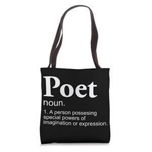 poet definition poetry poetry lover poem writer tote bag