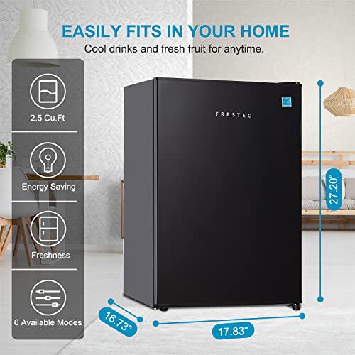 Frestec 2.5 CU' Mini Refrigerator, Small Refrigerator, Mini Fridge with Freezer, Compact Refrigerator, Black (FR 250 BK)