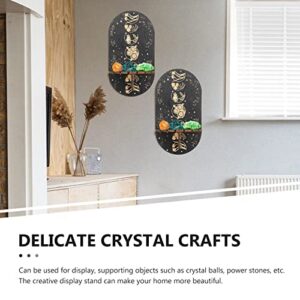 ABOOFAN 2pcs Crystals Wall Display Crystal Holder Wall Mount Display Shelf Bohemian Moon Phrase for Crystals Gems Divination Wiccan Altar Supplies