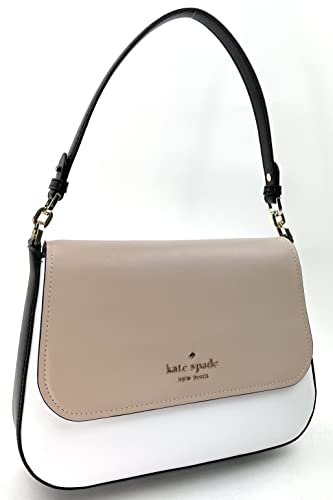Kate Spade New York Staci Saffiano Leather Flap Shoulder Bag (Warm beige)