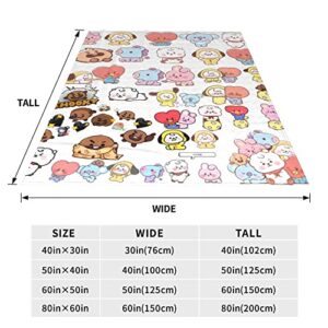 MULINSEN Kpop Blanket Cartoon Blanket Anime Ultra Soft Flannel Plush Throw Blanket Comfy Lightweight Blanket for Travelling Camping Living Room Sofa Bedroom Decor Gifts 50''x40''