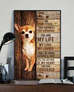 sanavie i am your friend your partner your chihuahua you are my life dog poster vintage metal tin sign decor gifts for girls living room decorations metal tin sign 8×12 inch