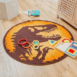 Ukonic Jurassic World Logo 39-Inch Round Area Rug