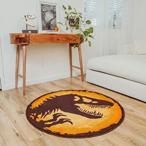 Ukonic Jurassic World Logo 39-Inch Round Area Rug