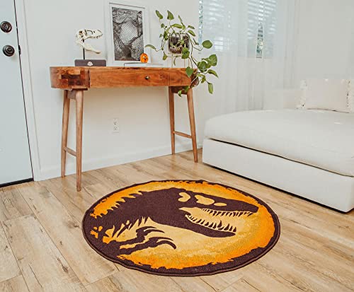 Ukonic Jurassic World Logo 39-Inch Round Area Rug