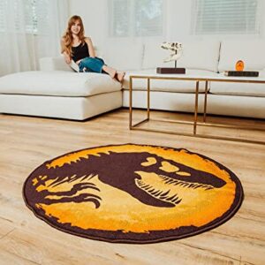 Ukonic Jurassic World Logo 39-Inch Round Area Rug