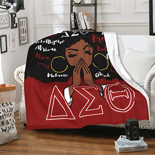 Hiccickm Sorority Gifts for Women Blanket,Red Sorority Paraphernalia Gifts Lightweight Fleece Blankets for Couch Bed Sofa Warm All Season 50"x40"