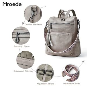 Mroede Leather Backpack Purse for Women Fashion Designer Ladies Shoulder Bags Travel Backpack