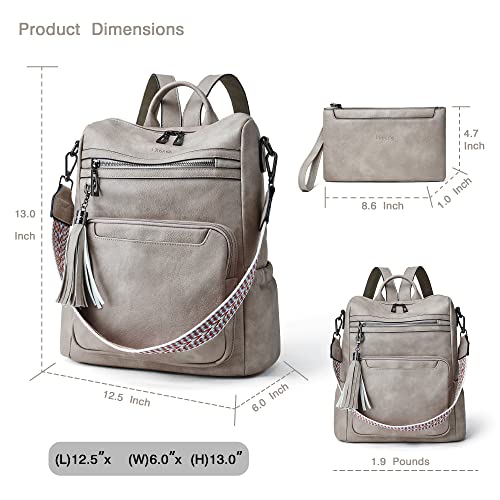 Mroede Leather Backpack Purse for Women Fashion Designer Ladies Shoulder Bags Travel Backpack