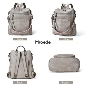 Mroede Leather Backpack Purse for Women Fashion Designer Ladies Shoulder Bags Travel Backpack