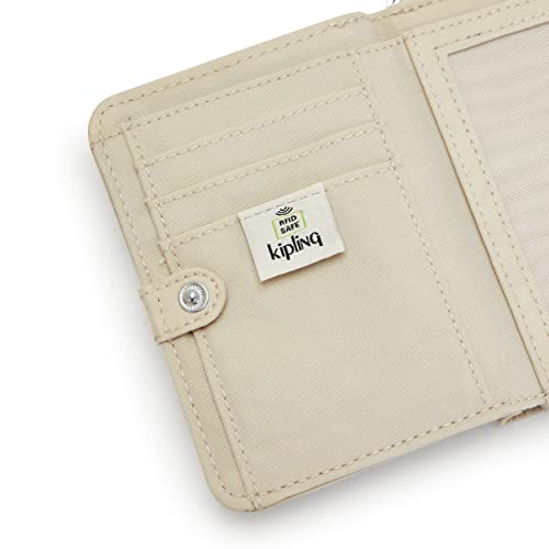 Kipling Women's Money Love, RFID Anti-Hacker Technology, Polyester Zip Closure Wallet, Light Sand