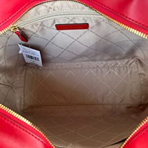 Michael Kors Jet Set Travel Medium Front Pocket Chain Tote Chili Red Gold MK