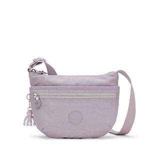 kipling women’s arto small crossbody, lightweight everyday purse, casual nylon shoulder bag, gentle lilac