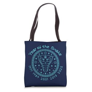 chinese zodiac new year of the snake tote bag