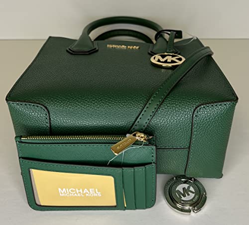 Michael Kors Hamilton SM Satchel bundled with SM TZ Coinpouch Purse Hook (Jewel Green)