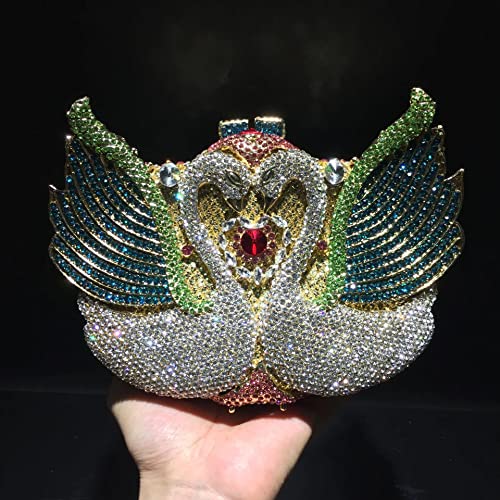 Custom Women bling diamond party skull handbag hand rhinestone Pumpkin ice cream clutch Butterfly owl Swan purse evening bags Flower Basket