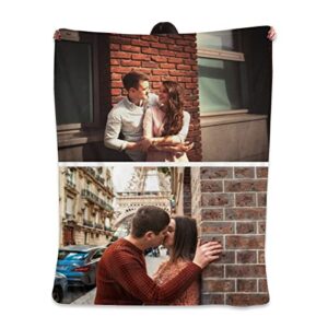 customized blankets with photos personalized picture collage super soft throw blanket for family friend lover birthday christmas wedding gift fits couch sofa bedroom living room
