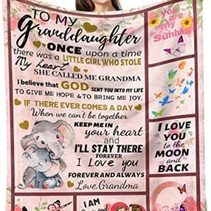 Granddaughter Gifts from Grandma/Grandpa, Gifts for Granddaughter, Granddaughter Blanket 60"x50", Birthday Gifts for Granddaughter, Granddaughter Gifts for Christmas Birthday Anniversary Graduation