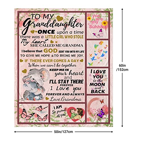 Granddaughter Gifts from Grandma/Grandpa, Gifts for Granddaughter, Granddaughter Blanket 60"x50", Birthday Gifts for Granddaughter, Granddaughter Gifts for Christmas Birthday Anniversary Graduation