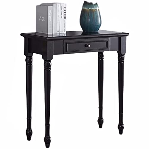 NIZAME Console Table for Entryway Retro Wood Rustic Table with Drawers Wider Table Top Table, Sofa Side Table, Accent Furniture for Decorating Foyer (Color : Black, Size : 120x35x76cm)