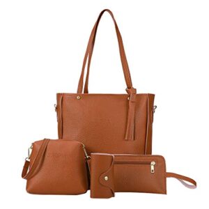 tote bag 2023 new handbags for women four piece set solid color fashion shoulder bag wallet card bag handbag