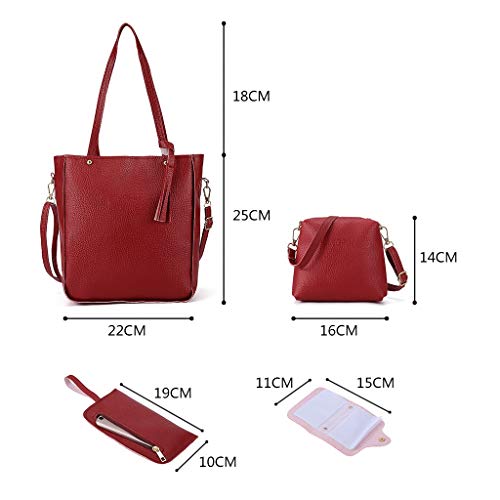 Tote Bag 2023 New Handbags for Women Four Piece Set Solid Color Fashion Shoulder Bag Wallet Card Bag Handbag