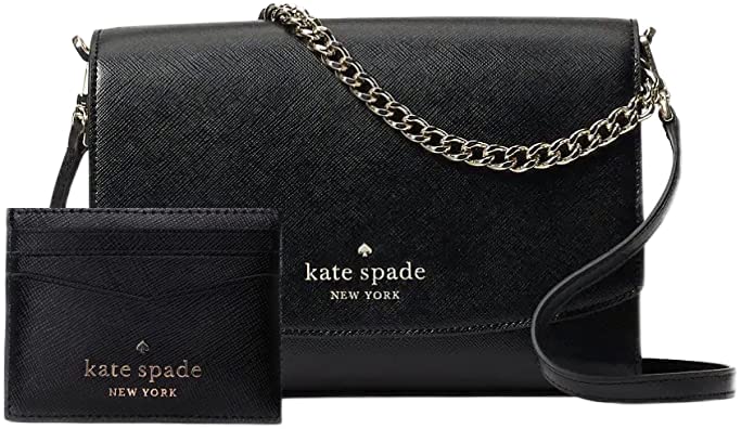 Kate Spade Carson Convertible Crossbody Handbag With Card Case (Black)