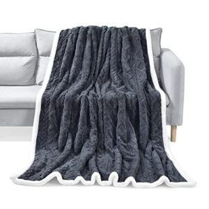 soft throw blanket double sided, soft fuzzy fluffy cozy blanket plush furry comfy warm blanket for couch bed chair sofa, 50 * 60 inches