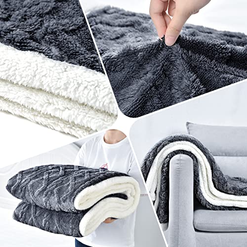 Soft Throw Blanket Double Sided, Soft Fuzzy Fluffy Cozy Blanket Plush Furry Comfy Warm Blanket for Couch Bed Chair Sofa, 50 * 60 inches