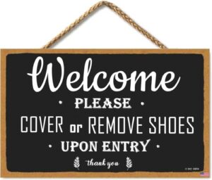 remove your shoes sign, seifud please remove your shoes wood sign, wall hanging, welcome sign, 6×11 inches, housewarming gift, black signs (black-10)