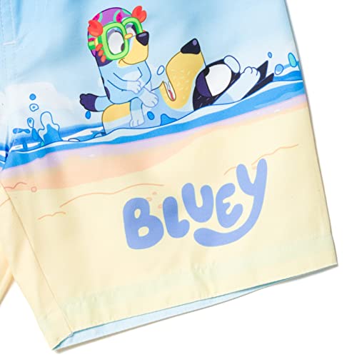 Bluey Mom Dad Bingo Toddler Boys Rash Guard and Swim Trunks Outfit Set Multi 2T