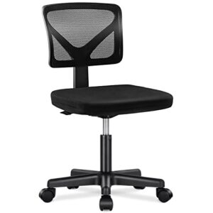 home office computer desk chair mid back armless ergonomic office chair mesh office chair with lumbar support height adjustable swivel task rolling modern chair with wheels for office,living room