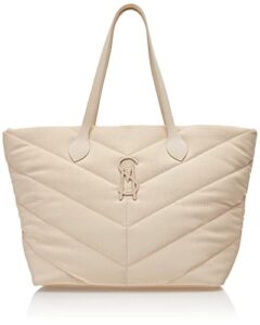 steve madden workinc quilted tote, bone