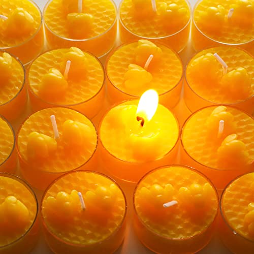 24 Set Honeycomb Honey Bee Baby Shower Decorations Beeswax Bee Tealight Candles for Honeybee Festival Party Favors Supplies Bee Theme Party Favors for Guests Bee Teachers Decorations Classroom Decor