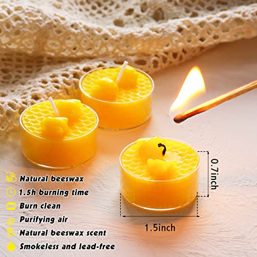 24 Set Honeycomb Honey Bee Baby Shower Decorations Beeswax Bee Tealight Candles for Honeybee Festival Party Favors Supplies Bee Theme Party Favors for Guests Bee Teachers Decorations Classroom Decor