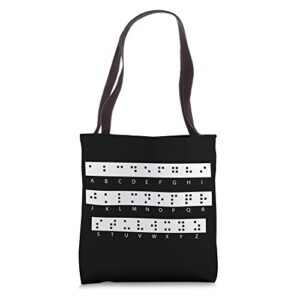 learn braille language love braille dots braille alphabet tote bag