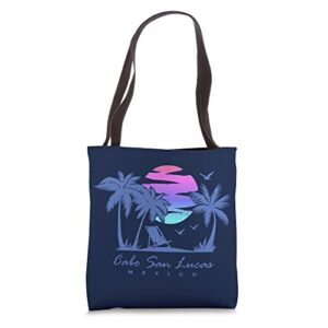 cabo san lucas mexico beach vacation retro vintage sunset tote bag